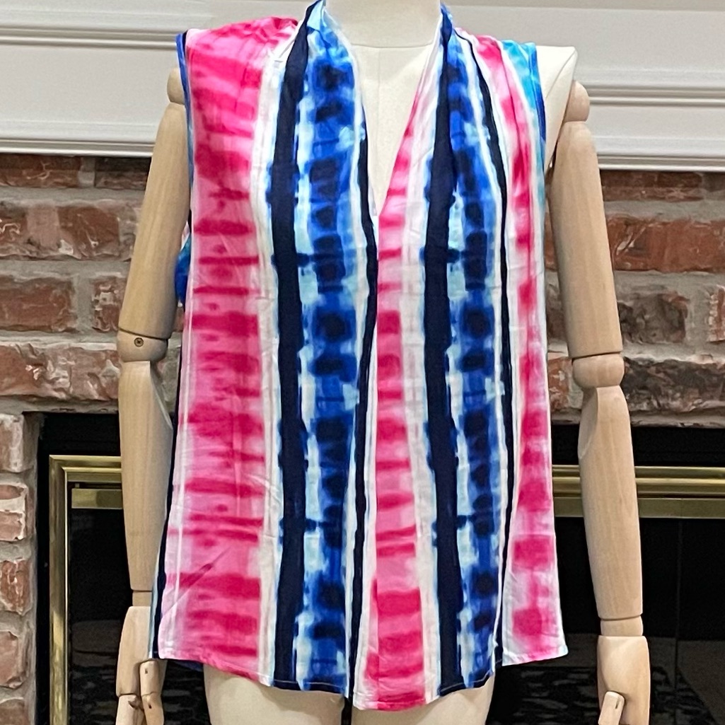 Renee C. Pink, Blue, And White Tie Dyed Top / S / Excellent Condition